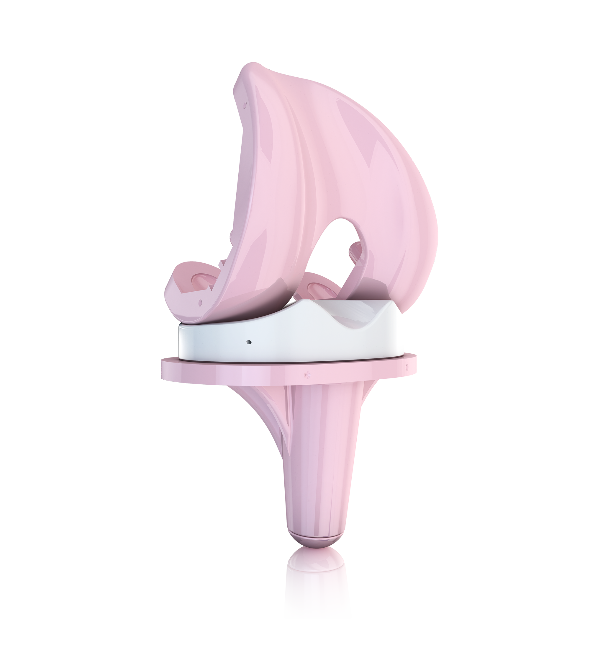 BPK-S Integration Ceramic_Vorschau Femur- und Tibiakomponente BPK-S Integration Ceramic, rosafarbene Keramikmodelle