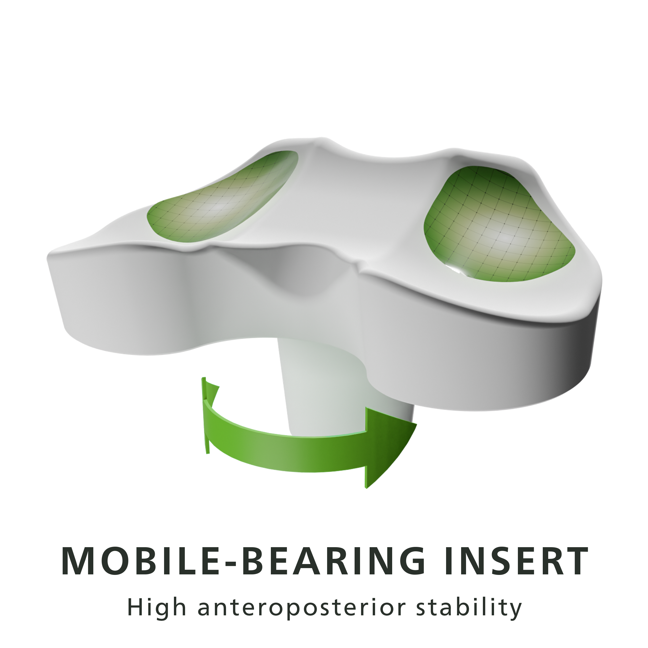 design of the mobile bearing insert for high anteroposterior stability