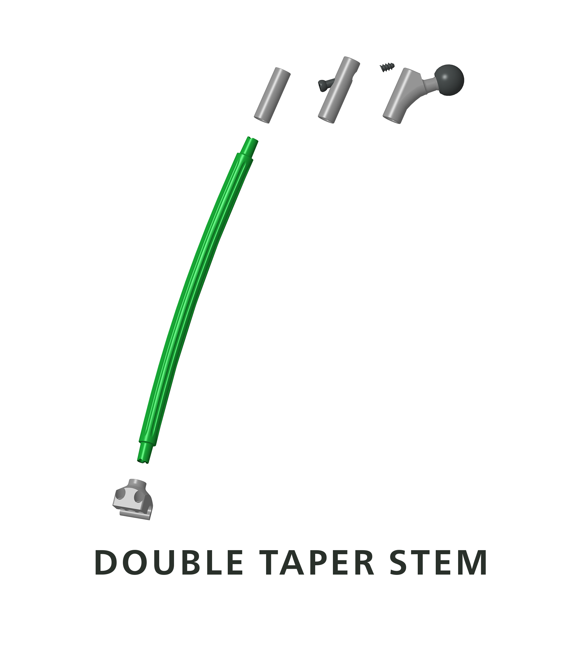 Example of a custom made implant, here a double taper stem